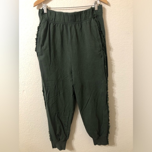 FP Movement by Free People Pants - FP Movement by Free People Green Joggers with Fringe - Size Large